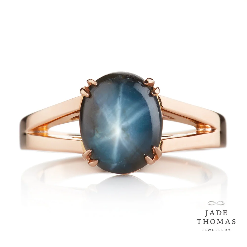 Star sapphire gold ring deals